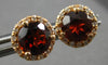 2.30CT DIAMOND & AAA GARNET 14KT ROSE GOLD 3D CLASSIC ROUND HALO STUD EARRINGS