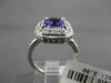 ESTATE LARGE 4.96CTW DIAMOND & AAA AMETHYST 14KT WHITE GOLD 3D HALO FUN RING