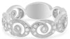 ESTATE .29CT DIAMOND 14KT WHITE GOLD OVAL FILIGREE 3/4 ETERNITY ANNIVERSARY RING