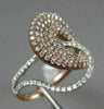 ESTATE WIDE 1.48CT DIAMOND 14KT WHITE & ROSE GOLD 3D OPEN LOVE KNOT FUN RING