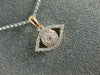 ESTATE .26CT WHITE & PINK DIAMOND 18KT WHITE & ROSE GOLD EVIL EYE LUCKY NECKLACE