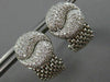 /ESTATE LARGE 1.40CT DIAMOND 14KT WHITE GOLD 3D INFINITY LOVE KNOT MESH EARRINGS
