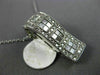 ESTATE LARGE 1.0CT ROUND & PRINCESS DIAMOND 14KT WHITE GOLD RECTANGULAR PENDANT