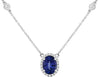 1.57CT DIAMOND & AAA TANZANITE 14KT WHITE GOLD OVAL & ROUND BY THE YARD NECKLACE