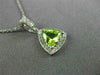 ESTATE .90CT DIAMOND & AAA PERIDOT 14K WHITE GOLD TRILLION HALO FLOATING PENDANT
