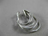 ESTATE LARGE .79CT DIAMOND 14KT WHITE GOLD 3D MULTI ROW CLIP ON HANGING EARRINGS