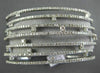 ESTATE EXTRA LARGE 5.95CT DIAMOND 14KT WHITE GOLD 3D MULTI ROW BANGLE BRACELET
