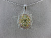 ESTATE .85CT MULTI COLOR DIAMOND 14KT TRI COLOR GOLD 3D CLUSTER OVAL PENDANT