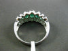 ESTATE 1.84CT DIAMOND & EMERALD 18KT WHITE GOLD 3D HALO WEDDING ANNIVERSARY RING