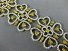 ESTATE EXTRA LARGE 13.75CT WHITE & FANCY YELLOW DIAMOND 18K YELLOW GOLD BRACELET