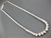 14.94CT DIAMOND 18KT WHITE GOLD THREE PRONG ETERNITY GRADUATING TENNIS NECKLACE