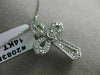 ANTIQUE .75CT DIAMOND 14K WHITE GOLD 3D FILIGREE MILGRAIN CROSS PENDANT #20835
