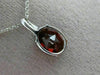 ESTATE 2.91CT DIAMOND & EXTRA FACET GARNET 14KT WHITE GOLD OVAL FLOATING PENDANT