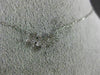 ESTATE .13CT DIAMOND 14K WHITE GOLD CLASSIC PAVE THREE STAR FLOWER LOVE NECKLACE