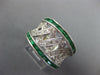 LARGE 1.98CT DIAMOND & AAA EMERALD 14KT WHITE GOLD CRISS CROSS ANNIVERSARY RING