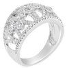 WIDE .73CT DIAMOND 14KT WHITE GOLD 3D OPEN FILIGREE CRISS CROSS ANNIVERSARY RING