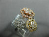 ESTATE LARGE 1.09CT DIAMOND 14KT TRI COLOR GOLD 3D MULTI FLOWER HEXAGON FUN RING