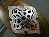 ESTATE .30CT DIAMOND 14KT WHITE GOLD HANDCRAFTED FILIGREE WOODEN BANGLE BRACELET