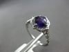 ESTATE 1.1CT DIAMOND & AAA AMETHYST 14KT WHITE GOLD 3D CLASSIC FLOWER LOVE RING
