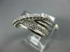 ESTATE WIDE .60CT DIAMOND 14KT WHITE GOLD MULTI ROW CRISS CROSS LOVE RING #1088