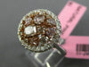 ESTATE WIDE 2.0CT MULTI COLOR DIAMOND 18KT WHITE & ROSE GOLD 3D ANNIVERSARY RING