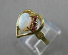 ESTATE AAA OPAL RUBY 14K YELLOW GOLD OPEN HEART COCKTAIL CLUSTER RING 13MM #4014