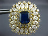 ANTIQUE EXTRA LARGE 15.16CT DIAMOND & SAPPHIRE 18KT YELLOW GOLD CLIP ON EARRINGS