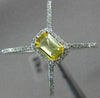 ESTATE LARGE .73CT DIAMOND & AAA YELLOW SAPPHIRE 14K WHITE GOLD 3D HALO FUN RING