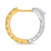 .90CT WHITE & FANCY YELLOW DIAMOND 14KT 2 TONE GOLD 3D INSIDE OUT HOOP EARRINGS