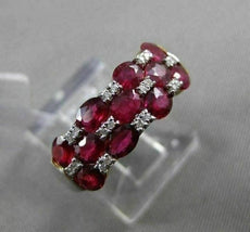 ESTATE WIDE 1.91CT DIAMOND & AAA RUBY 18KT TWO TONE GOLD ETOILE ANNIVERSAY RING