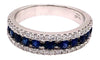 1.31CT DIAMOND & AAA SAPPHIRE 18KT WHITE GOLD 3D CLASSIC 3 ROW ANNIVERSARY RING