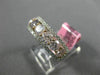 WIDE 1.68CT WHITE & PINK DIAMOND 18K WHITE & ROSE GOLD 3D HALO ANNIVERSARY RING