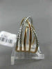 ESTATE WIDE .41CT DIAMOND 14KT WHITE & ROSE GOLD MULTI ROW CRISS CROSS LOVE RING