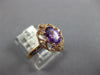 WIDE .74CT DIAMOND & AAA AMETHYST 14KT ROSE GOLD OVAL FILIGREE FLOWER FUN RING