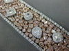 ESTATE EXTRA LARGE 42.16CT WHITE & PINK DIAMOND 18K 2 TONE GOLD CLUSTER BRACELET