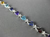 ESTATE 7.51CTW DIAMOND & AAA MULTI GEM 14KT WHITE GOLD TRILLION TENNIS BRACELET