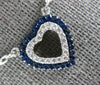 ESTATE .41CT DIAMOND & AAA SAPPHIRE 18KT WHITE GOLD OPEN DOUBLE HEART NECKLACE