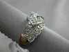 ESTATE WIDE .85CT ROUND DIAMOND 14KT WHITE GOLD 3D PAVE MULTI ROW FUN LOVE RING