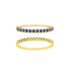 WIDE 5.70CT DIAMOND & AAA SAPPHIRE 14KT YELLOW GOLD MULTI FLOWER BANGLE BRACELET