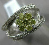 ESTATE WIDE .95CT WHITE & FANCY YELLOW DIAMOND 14KT GOLD 3D FLOWER INFINITY RING