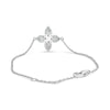 .18CT DIAMOND 14KT WHITE GOLD FLOWER MULTI LEAF CLOVER ADJUSTABLE LOVE BRACELET