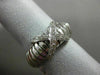 ESTATE WIDE .31CT ROUND DIAMOND 18K WHITE GOLD 3D FLEXIBLE SHINY X LOVE RING VVS
