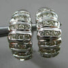 ESTATE 1.25CT DIAMOND 14KT WHITE GOLD 3D MULTI ROW WAVE HANGING CLIP ON EARRINGS