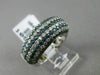 ESTATE WIDE 2.52CT WHITE BLUE DIAMOND 14KT WHITE GOLD MULTI ROW ANNIVERSARY RING