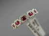 ESTATE .73CT DIAMOND & AAA RUBY 18KT WHITE GOLD ETOILE HEXAGON ANNIVERSARY RING