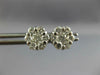ESTATE 1.09CT DIAMOND 14KT WHITE GOLD 3D FLOWER CLUSTER STUD EARRINGS #2812