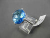 ESTATE 13.32CT DIAMOND & AAA EXTRA FACET BLUE TOPAZ 14KT WHITE GOLD 3D ROPE RING