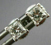 ESTATE .48CT PRINCESS CUT DIAMOND 14K WHITE GOLD 3D CLASSIC STUD EARRINGS #22068