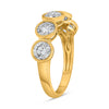 1.75CT DIAMOND 14KT YELLOW GOLD 3D ROUND 5 STONE SEMI ETERNITY ANNIVERSARY RING