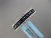 ESTATE .86CT DIAMOND & SAPPHIRE 14KT WHITE GOLD 3 ROW WEDDING ANNIVERSARY RING